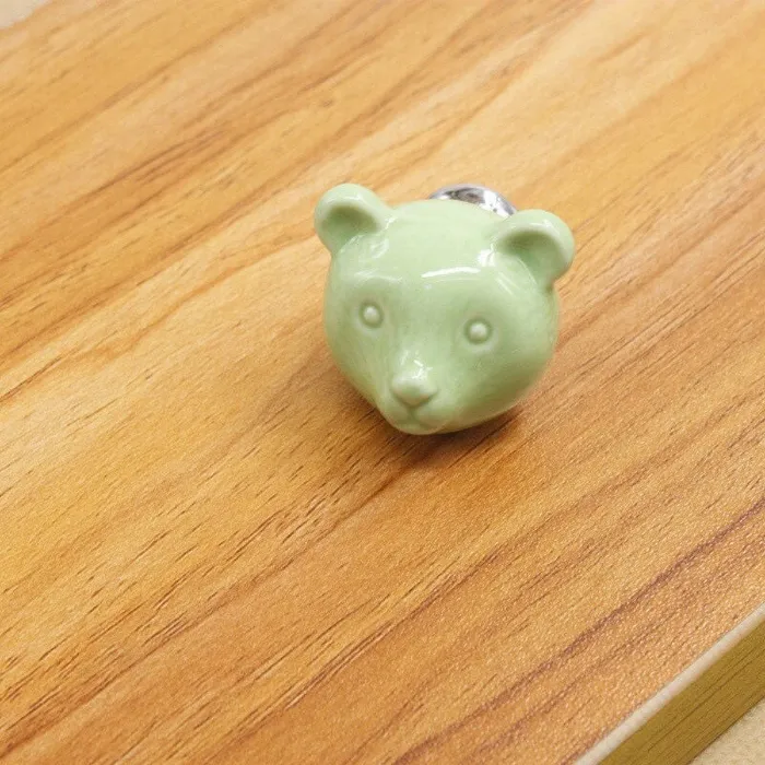 3D keramisk bjørn - møbelhåndtag - knopper