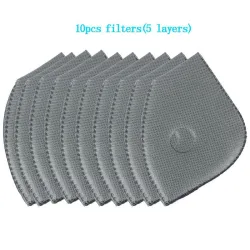 PM25 - filtres de rechange pour masque facial à charbon actif - 10 pièces