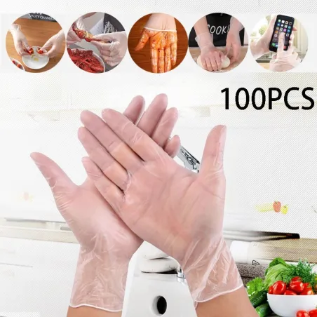 Gants transparents jetables - à usage alimentaire / médical / chirurgical - 100 pièces