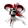 Silberner Totenkopf-Joker - Vinyl-Autoaufkleber