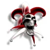 Silberner Totenkopf-Joker - Vinyl-Autoaufkleber