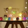 LED string garland - with rattan balls - battery powered - 2.5mChristmas