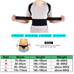 Correcteur de posture du dos - ceinture de soutien de la colonne vertébrale - réglable - soins de santé