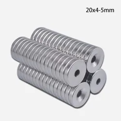 N35 - neodyymimagneetti - vahva pyöreä levy - 20mm * 4mm - 5mm reiällä