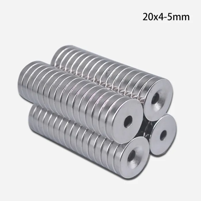 N35N35 - imán de neodimio - disco redondo resistente - 20 mm * 4 mm - con orificio de 5 mm
