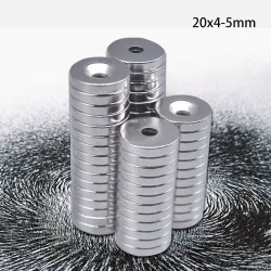 N35N35 - imán de neodimio - disco redondo resistente - 20 mm * 4 mm - con orificio de 5 mm