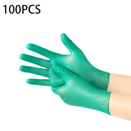 Luvas nitrílicas descartáveis - polivalentes - impermeáveis - verdes - 100 peças