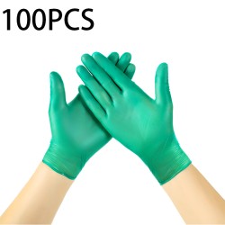 Luvas nitrílicas descartáveis - polivalentes - impermeáveis - verdes - 100 peças