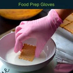 Gants jetables en vinyle - polyvalents - imperméables - qualité alimentaire - rose - 100 pièces