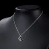 Crescent moon / kultainen kani riipus - hopea kaulakoru