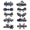 Gancho de cabelo elegante - cristais azuis - flores - borboletas - laços