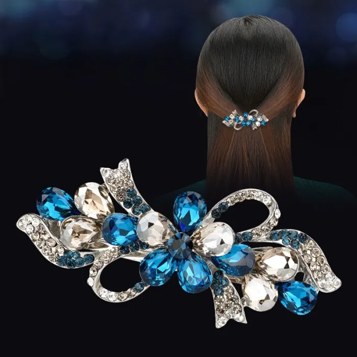 Épingle à cheveux fleurs de cristal de luxe