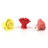 Keramiske møbelhåndtak - roseformede knotter - 10 stk