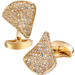 Boutons de manchette triangle de luxe avec cristaux