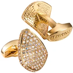 Boutons de manchette triangle de luxe avec cristaux