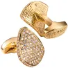 Boutons de manchette triangle de luxe avec cristaux