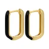 AretesPendientes rectángulo dorado - esmalte de colores