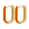 Golden rectangle earrings - colorful enamelEarrings