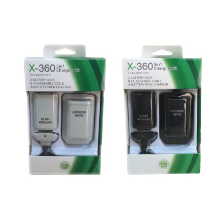 MandosXbox 360 - batería de 4800 mah - base de carga - cable