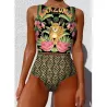 Baño y ropaBañador de una pieza - estampado de colores - con push up
