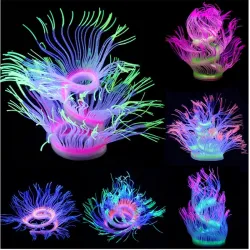 Akvarie dekoration - silikone lysende søanemone