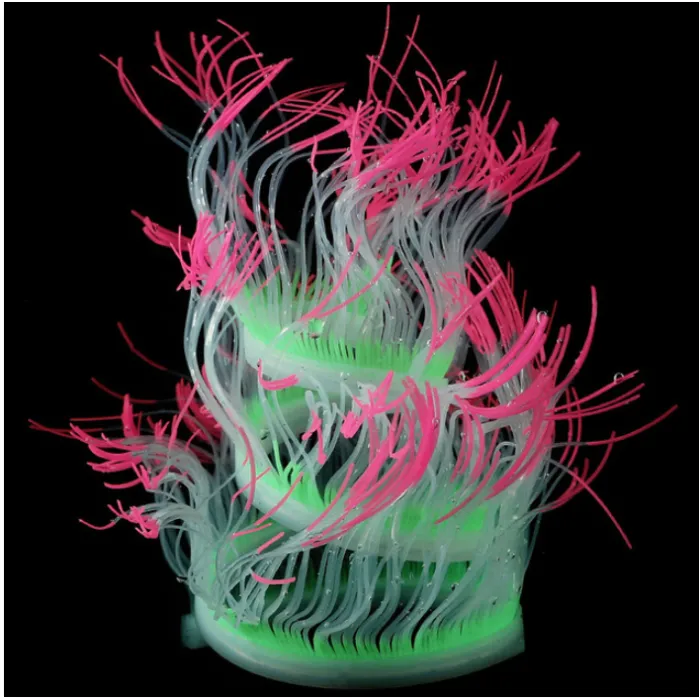 Akvarie dekorasjon - silikon lysende sjøanemone