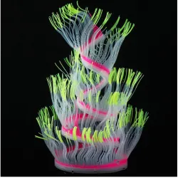 Décoration aquarium - anémone de mer lumineuse en silicone