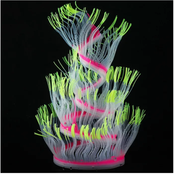Akvarie dekoration - silikone lysende søanemone
