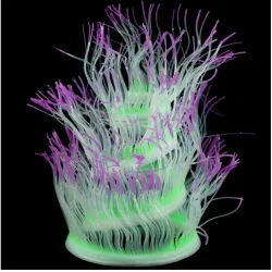 Décoration aquarium - anémone de mer lumineuse en silicone