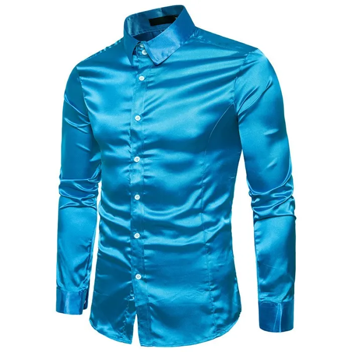 Chemise à manches longues en satin