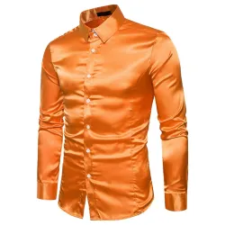 Camicia a maniche lunghe in raso