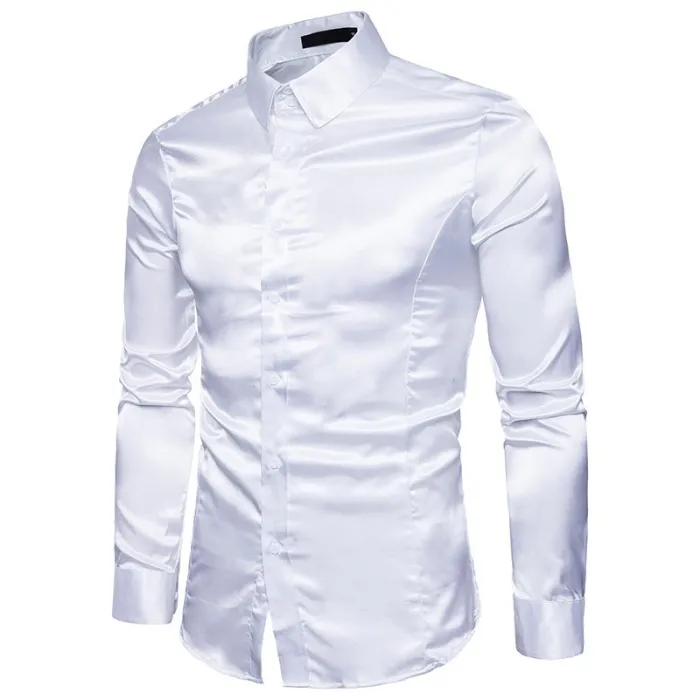 Chemise à manches longues en satin