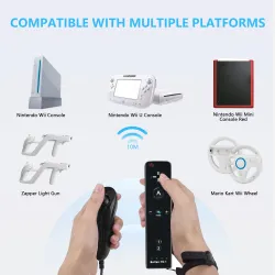 Bezprzewodowy pilot 2 w 1 - motion plus / Nunchuck - do konsoli Nintendo Wii / Wii U JoystickKontroler