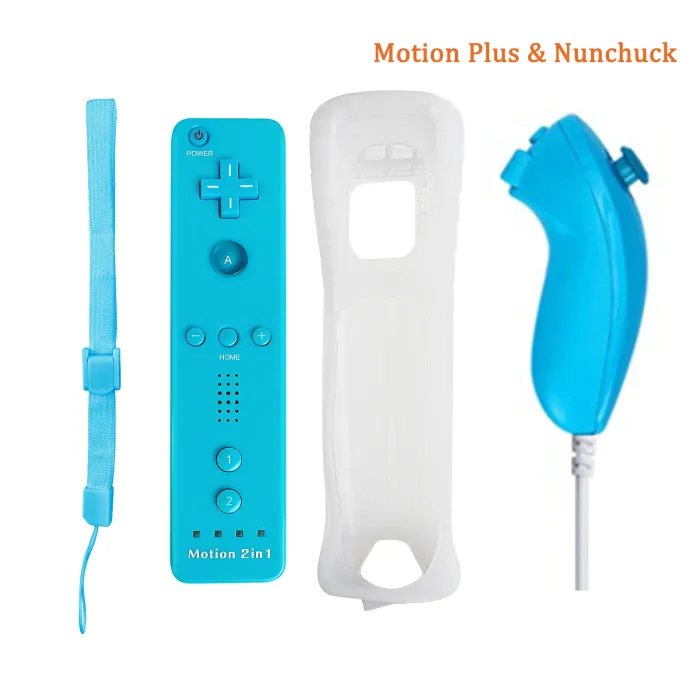 Bezprzewodowy pilot 2 w 1 - motion plus / Nunchuck - do konsoli Nintendo Wii / Wii U JoystickKontroler