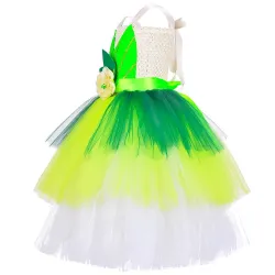 Feenkostüm - grünes Kleid - mit Flügeln