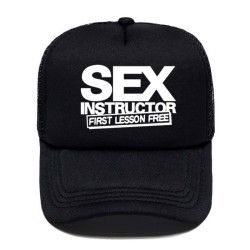 Sjov baseballkasket - SEX INSTRUCTOR bogstaver