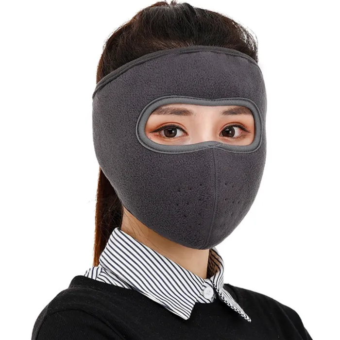 Varm ansiktsmaske i fleece - vindtett / støvtett