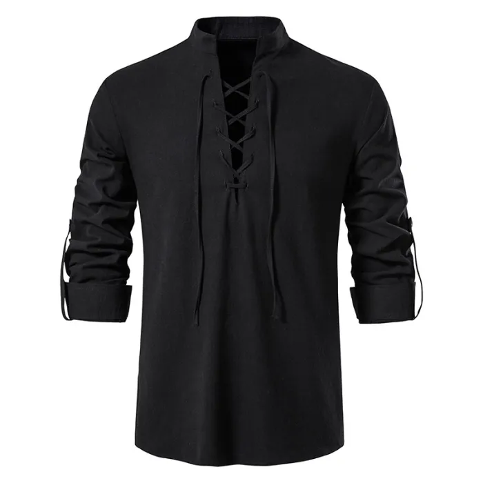 Classic long sleeve shirt - tie up necklineT-shirts