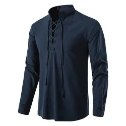 Camicia classica a maniche lunghe - scollo allacciato