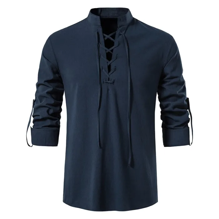 Camicia classica a maniche lunghe - scollo allacciato