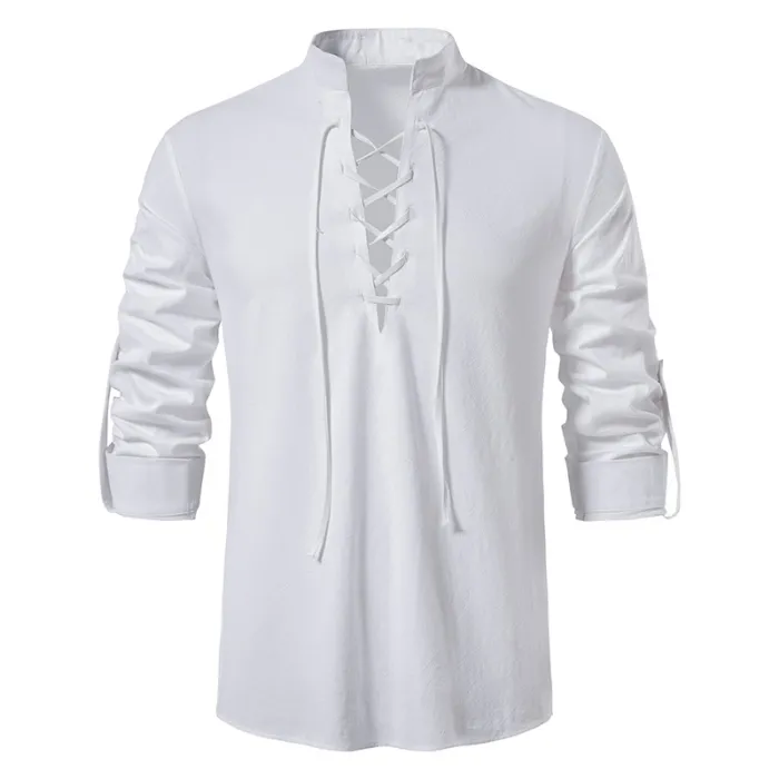 Camicia classica a maniche lunghe - scollo allacciato