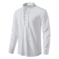 Camisa clássica de manga longa - decote amarrado