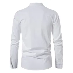 Chemise classique à manches longues - encolure à nouer