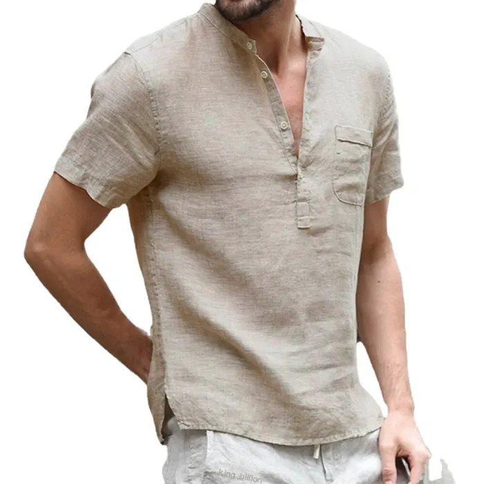 Camicia classica a maniche corte - scollo con bottoni