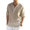 Klassisk långärmad skjorta - knappad halsringning