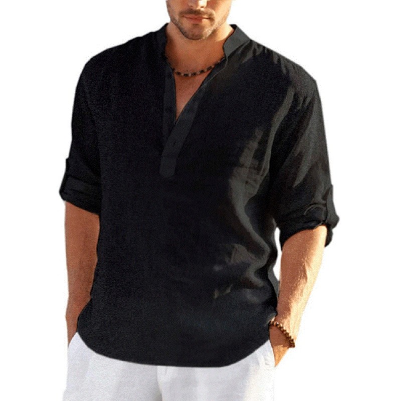 Klassiek overhemd met lange mouwen - halslijn met knopenT-Shirts