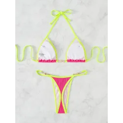 Baño y ropaConjunto de bikini sexy - con adornos de metal
