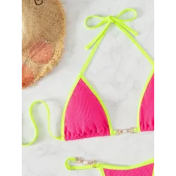 Baño y ropaConjunto de bikini sexy - con adornos de metal