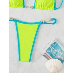 Baño y ropaConjunto de bikini sexy - con adornos de metal