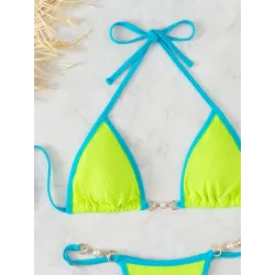 Baño y ropaConjunto de bikini sexy - con adornos de metal